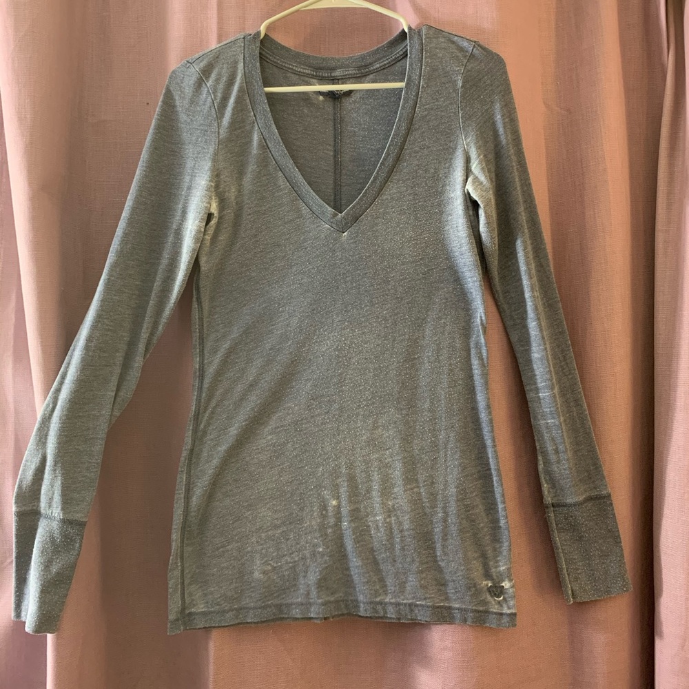 American Eagle Heather Blue Long Sleeve